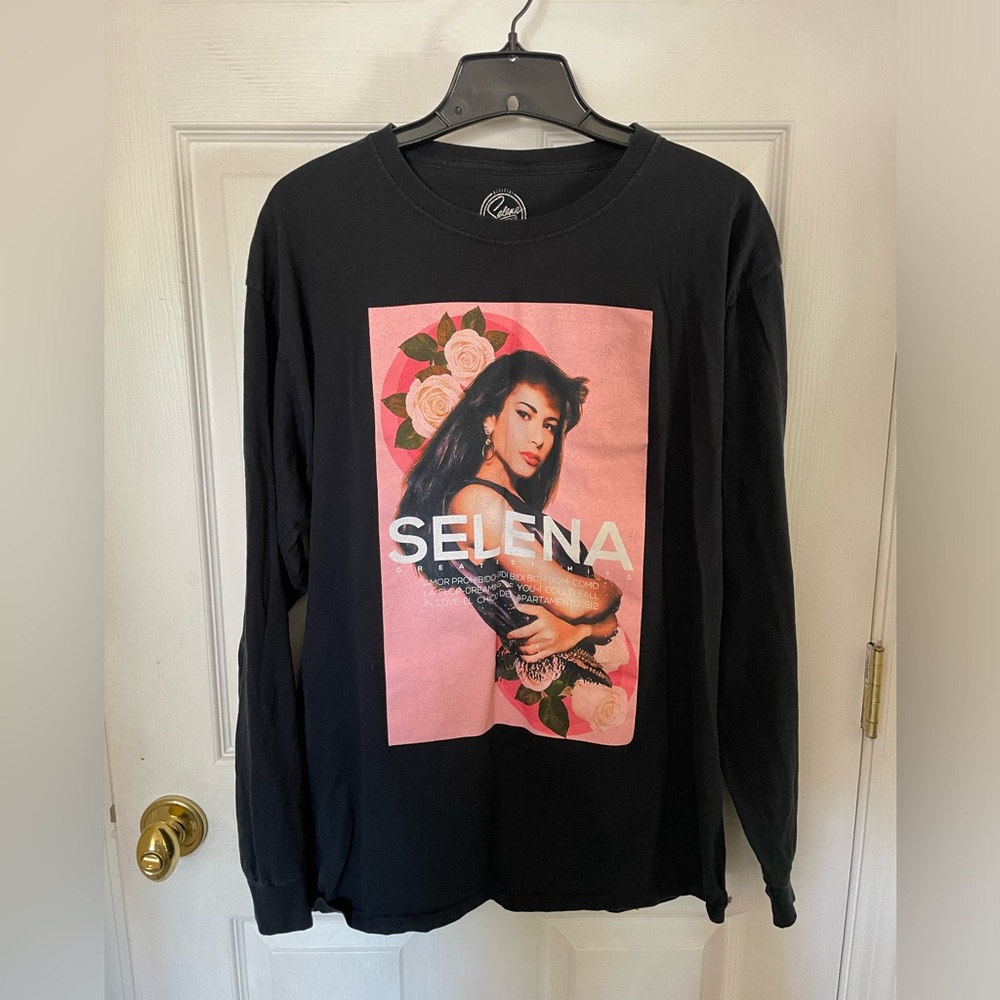 Selena Official Merchandise Black Long Sleeve Graphic Shirt Size ML